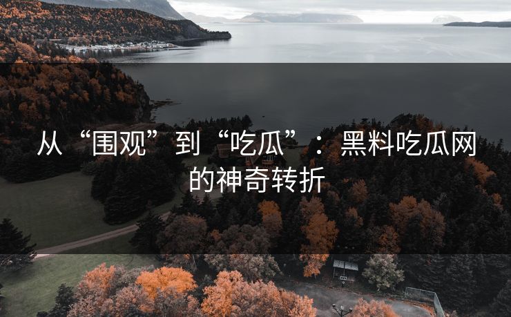 从“围观”到“吃瓜”:黑料吃瓜网的神奇转折 第1张 从“围观”到“吃瓜”:黑料吃瓜网的神奇转折 第1张