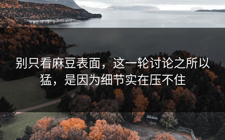别只看麻豆表面,这一轮讨论之所以猛,是因为细节实在压不住 第1张 别只看麻豆表面,这一轮讨论之所以猛,是因为细节实在压不住 第1张