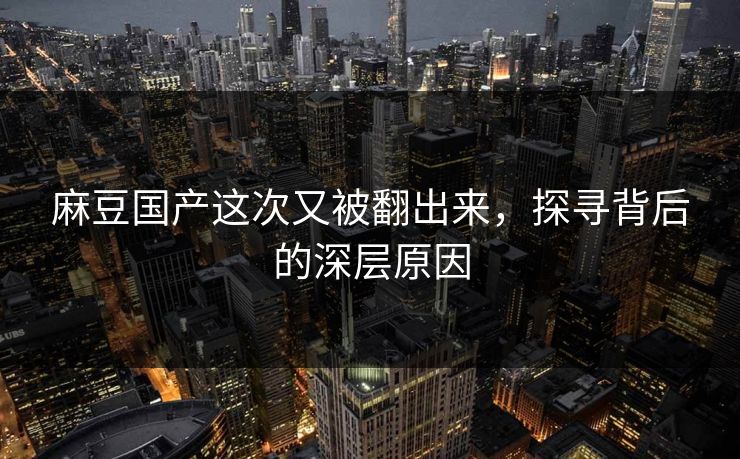 麻豆国产这次又被翻出来,探寻背后的深层原因 第1张 麻豆国产这次又被翻出来,探寻背后的深层原因 第1张
