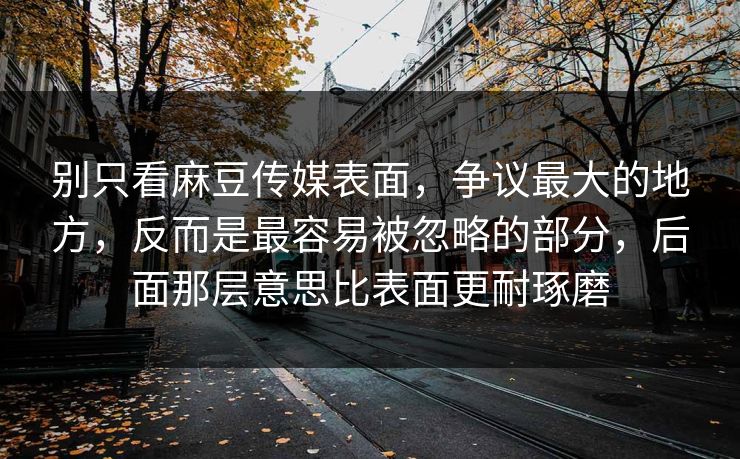 别只看麻豆传媒表面，争议最大的地方，反而是最容易被忽略的部分，后面那层意思比表面更耐琢磨  第1张