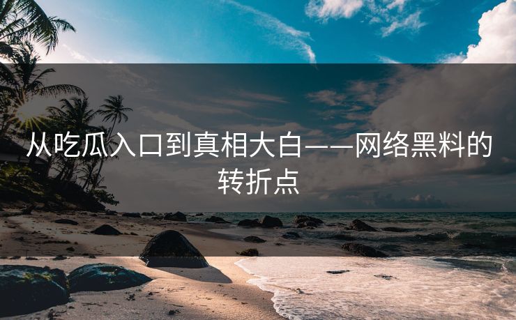 从吃瓜入口到真相大白——网络黑料的转折点  第1张