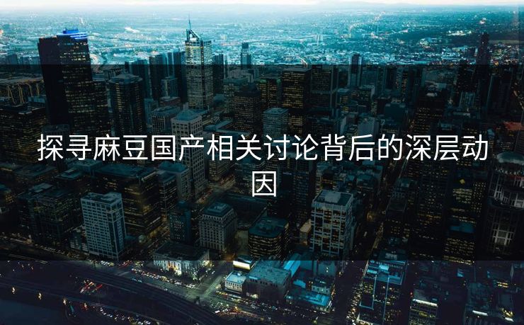 探寻麻豆国产相关讨论背后的深层动因  第1张