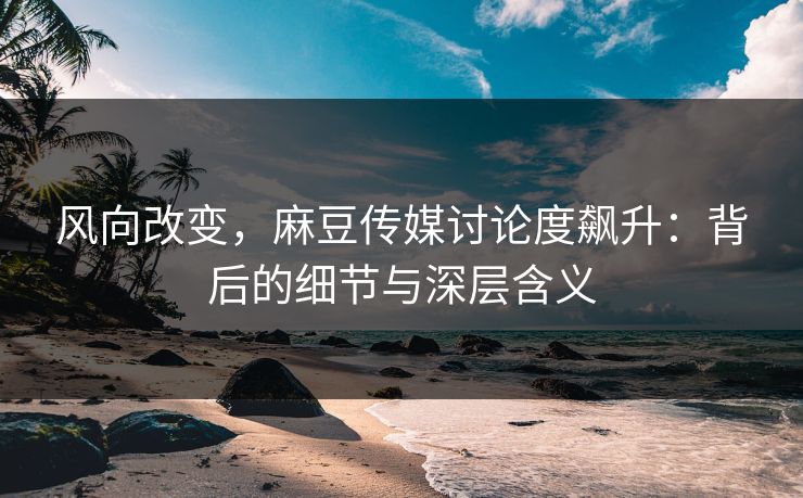 风向改变，麻豆传媒讨论度飙升：背后的细节与深层含义  第1张