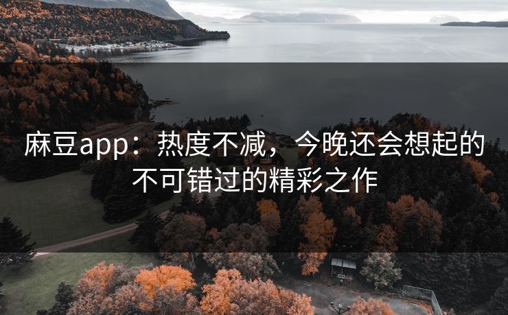 麻豆app：热度不减，今晚还会想起的不可错过的精彩之作  第1张