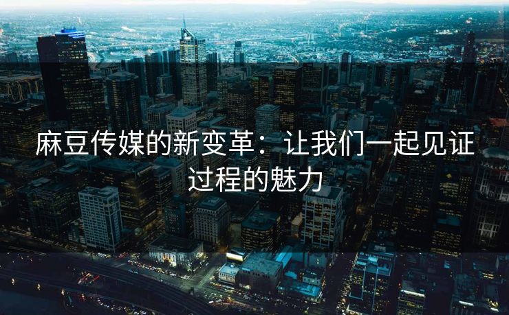 麻豆传媒的新变革:让我们一起见证过程的魅力 第1张 麻豆传媒的新变革:让我们一起见证过程的魅力 第1张