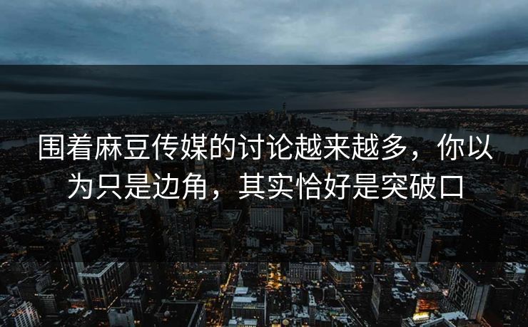 围着麻豆传媒的讨论越来越多,你以为只是边角,其实恰好是突破口 第1张 围着麻豆传媒的讨论越来越多,你以为只是边角,其实恰好是突破口 第1张